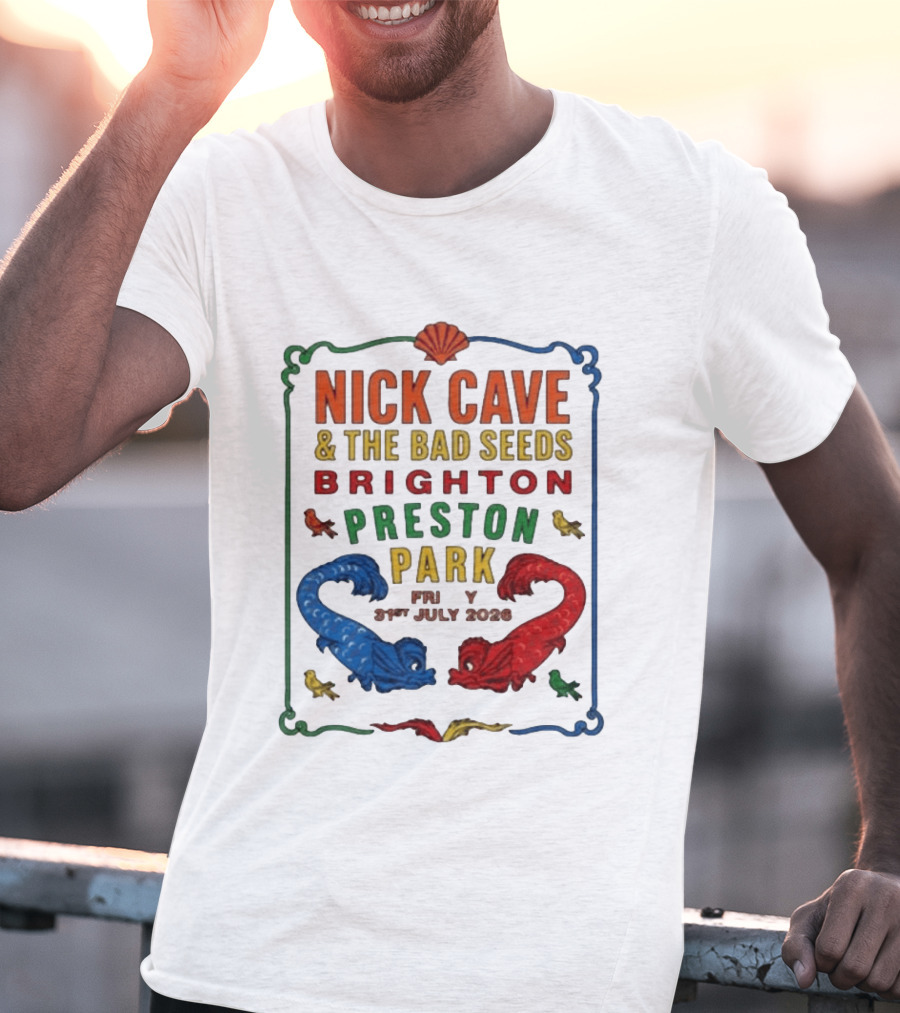 Nick Cave & The Bad Seeds Brighton Preston Park 31 July 2026 Colorful Dragons T-Shirt