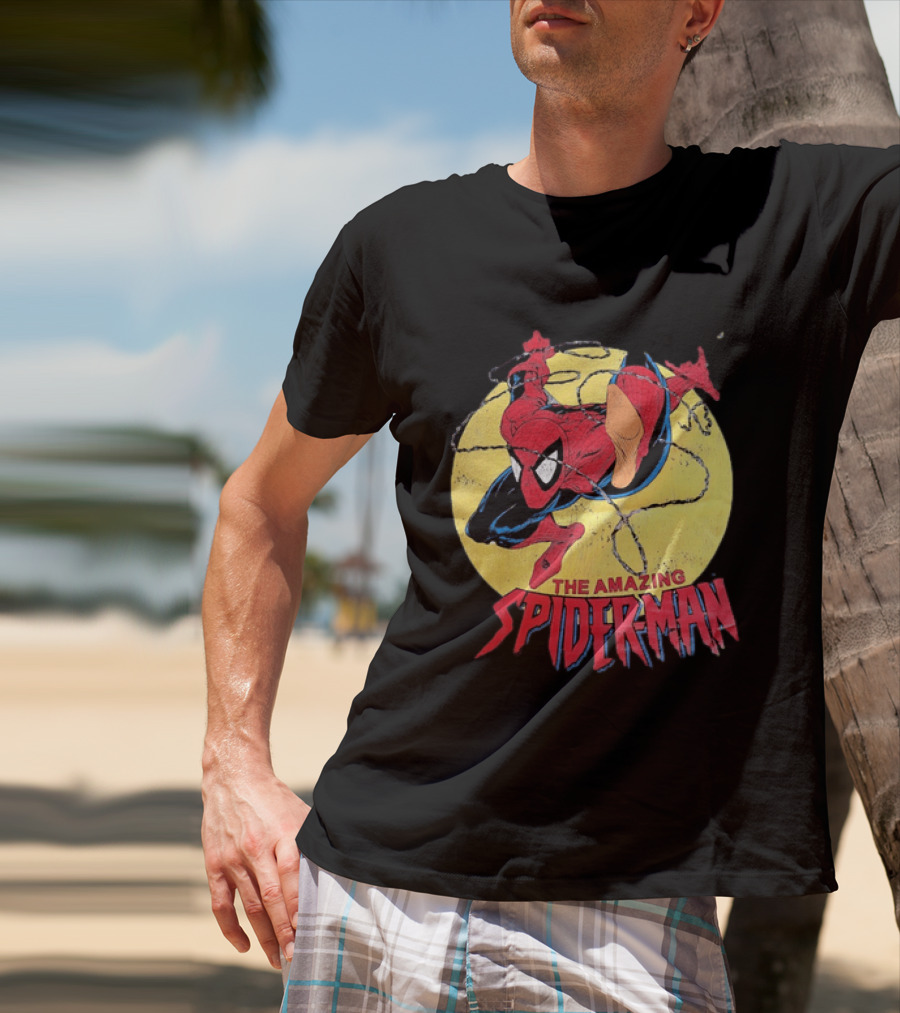 Amazing Spider Man Distressed Marvel Superhero Webslinger T-Shirt
