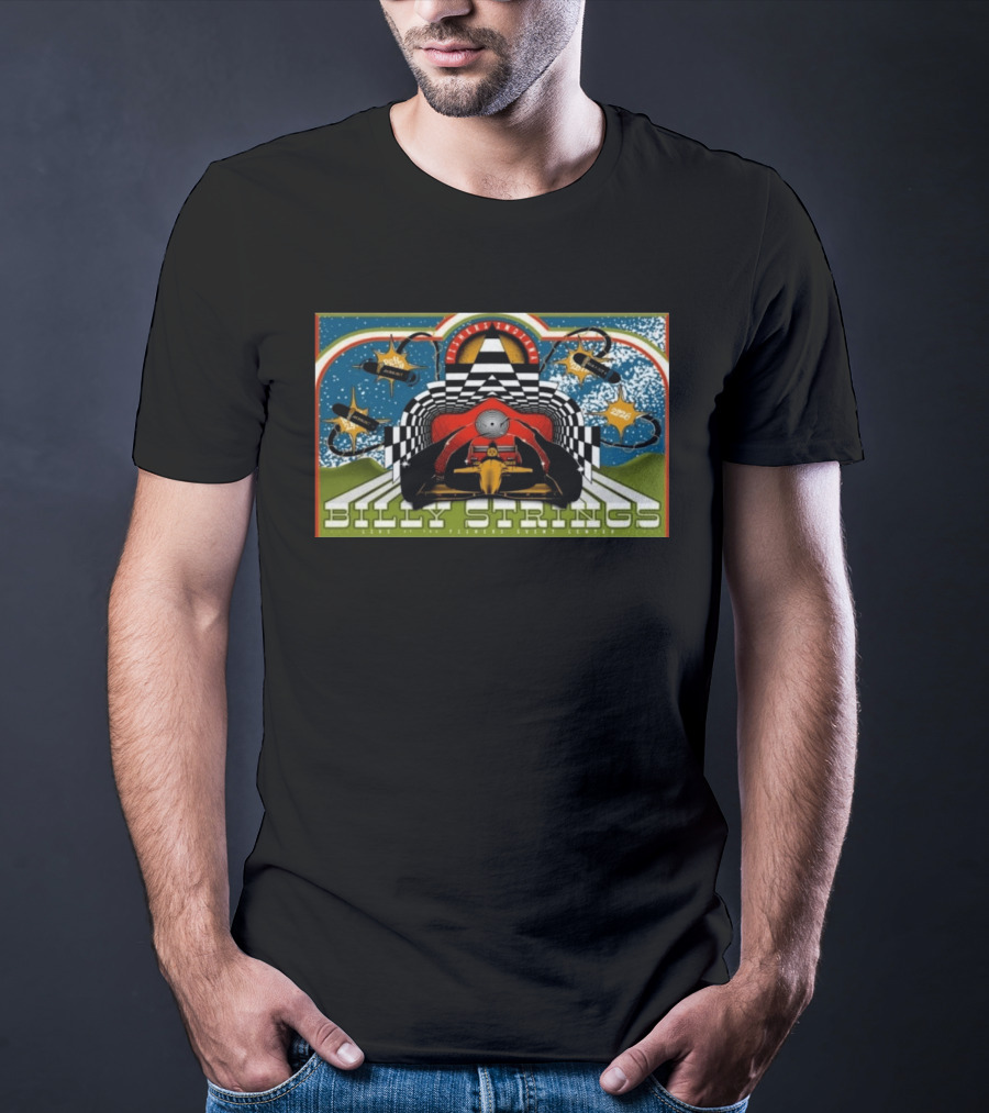 Billy Strings Live Fishers Event Center Aug 6 8 2026 Checkerboard Tunnel Race Car Aesthetic T-Shirt