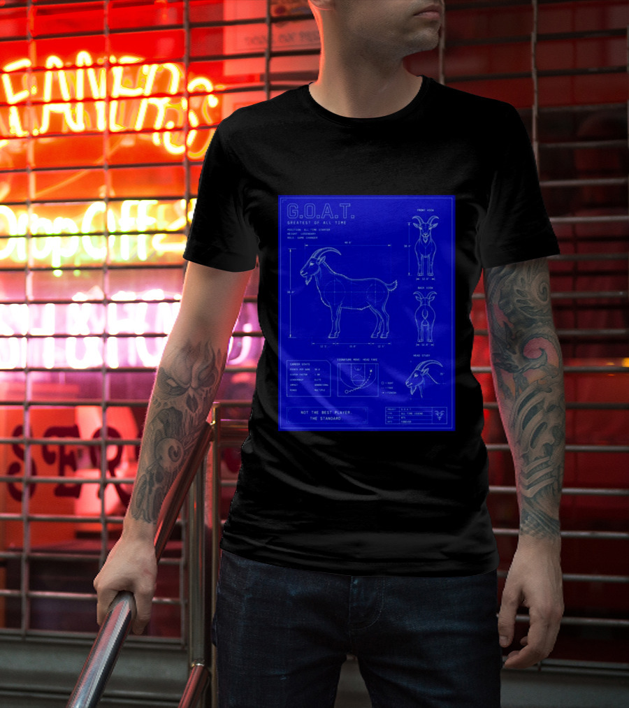 G.O.A.T. Greatest Of All Time Basketball Fall Blueprint Meme T-Shirt