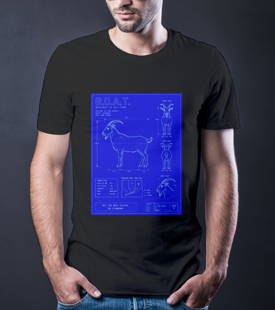 G.O.A.T. Greatest Of All Time Basketball Fall Blueprint Meme T-Shirt