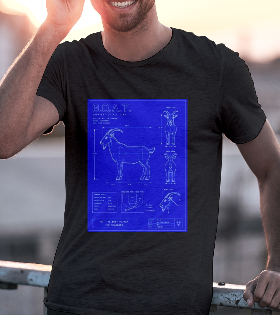 G.O.A.T. Greatest Of All Time Basketball Fall Blueprint Meme T-Shirt