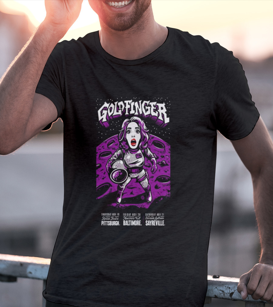 GOLDFINGER Tour 2026 Nov 19 21 Astronaut Theme McKees Rocks Baltimore Sayreville T-Shirt