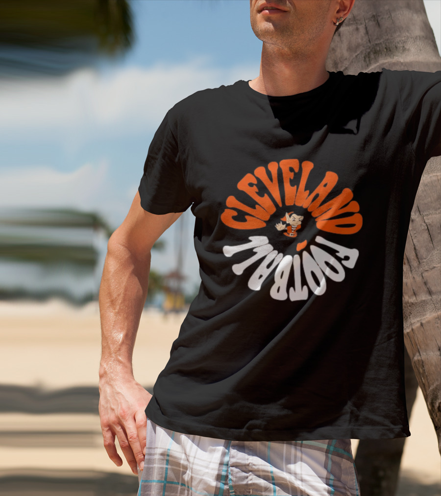 Cleveland Football Brownie The Elf Retro Orange White T-Shirt