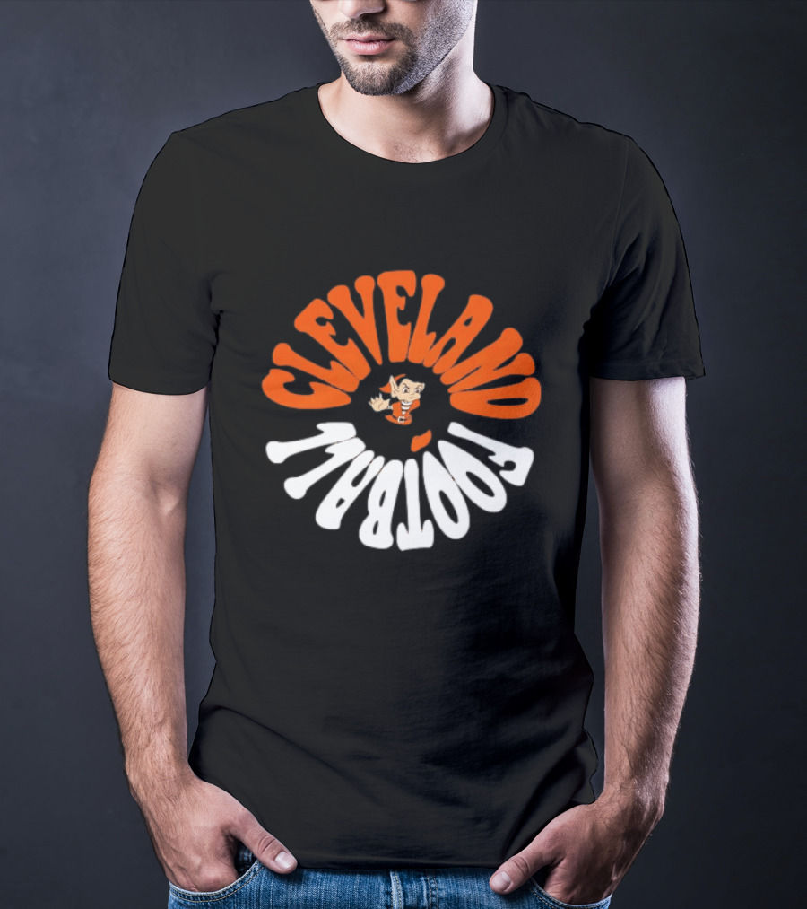 Cleveland Football Brownie The Elf Retro Orange White T-Shirt