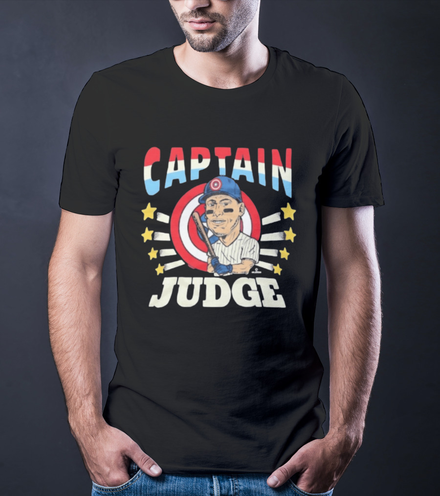 Captain America Judge Baseball Caricature Stars T-Shirt