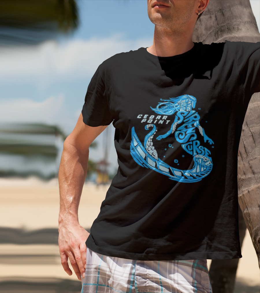 Cedar Point Sirens Curse Roller Blue Mermaid T-Shirt