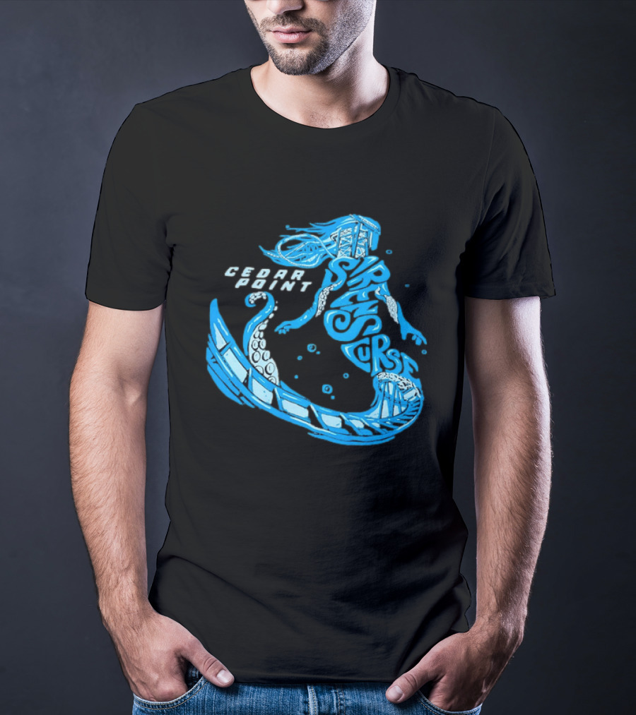 Cedar Point Sirens Curse Roller Blue Mermaid T-Shirt