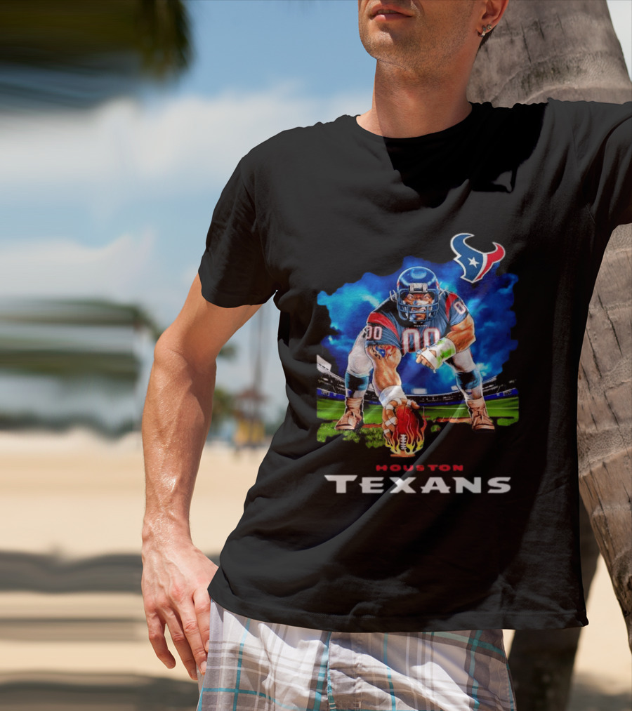 Houston Texans Ferocious Football Player NFL Team Spirit Challenge T-Shirt