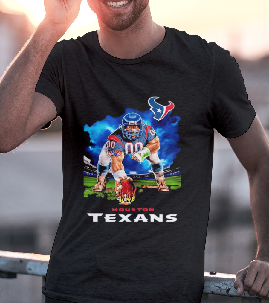 Houston Texans Ferocious Football Player NFL Team Spirit Challenge T-Shirt