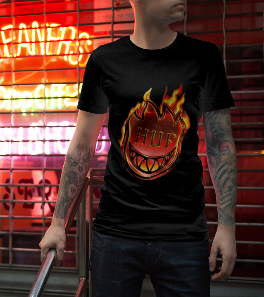 Huf X Spitfire Flame Galaxies Collaboration With Iconic Smiling T-Shirt