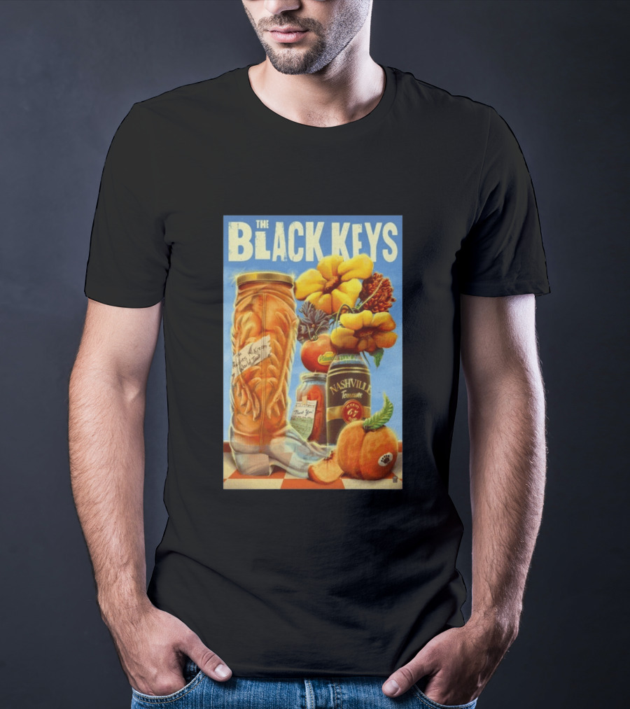 The Black Keys Nashville 2026 Boots Jars Pumpkins Flowers T-Shirt