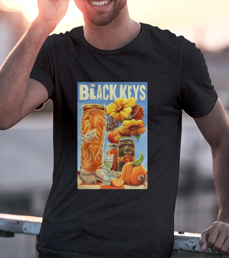 The Black Keys Nashville 2026 Boots Jars Pumpkins Flowers T-Shirt