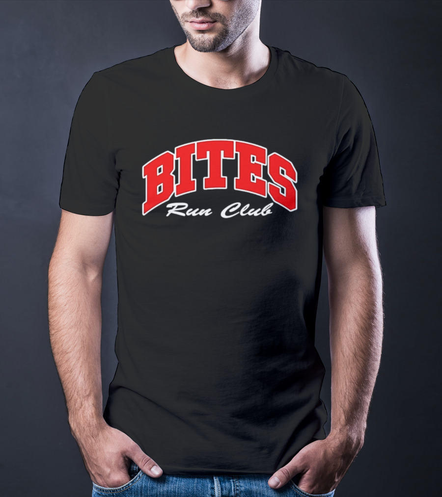 Bites Run Club Classic Style Sports Lettering T-Shirt