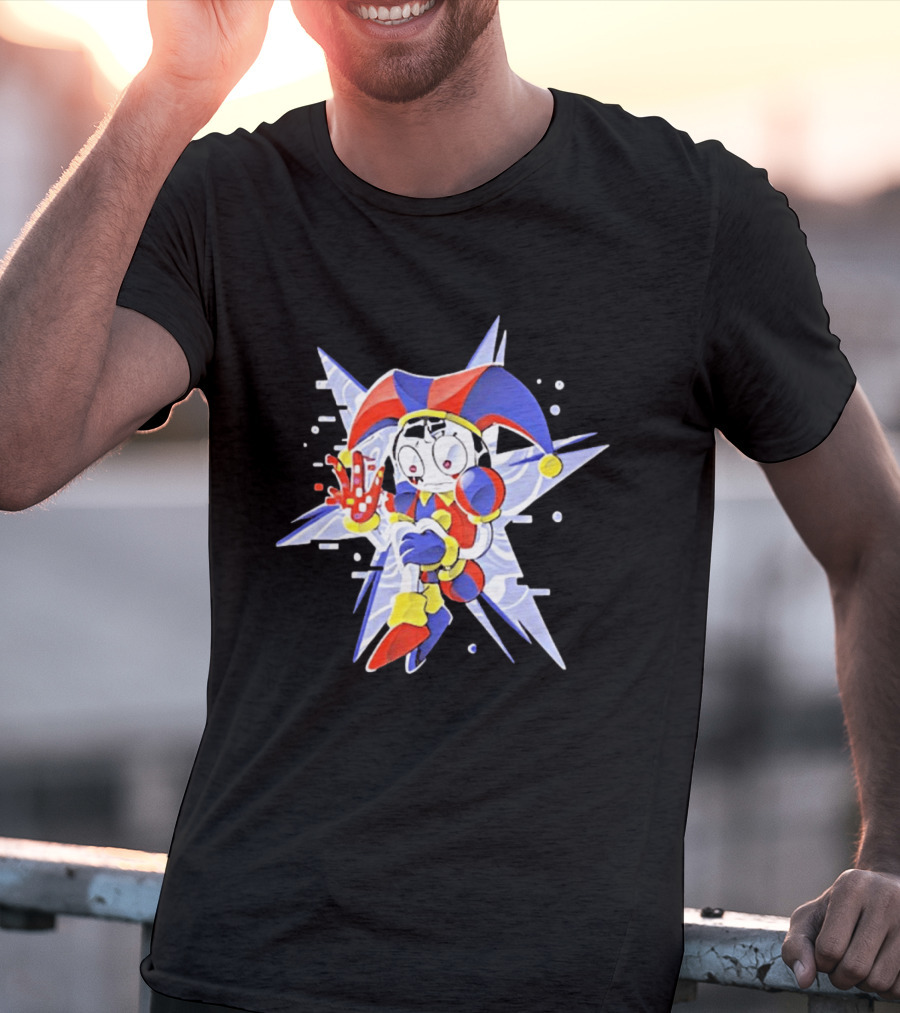 Classic Pixel Jester Glitch Retro Arcade T-Shirt