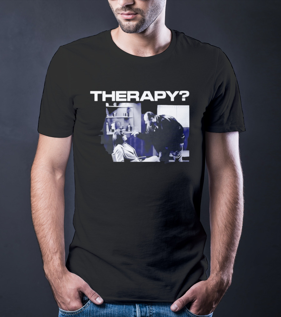 Tony Soprano Theraphy Pointing At Dr Melfi Black White Session T-Shirt