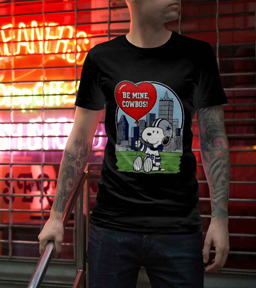Dallas Cowboys Snoopy Be Mine Valentine 2026 Skyline T-Shirt