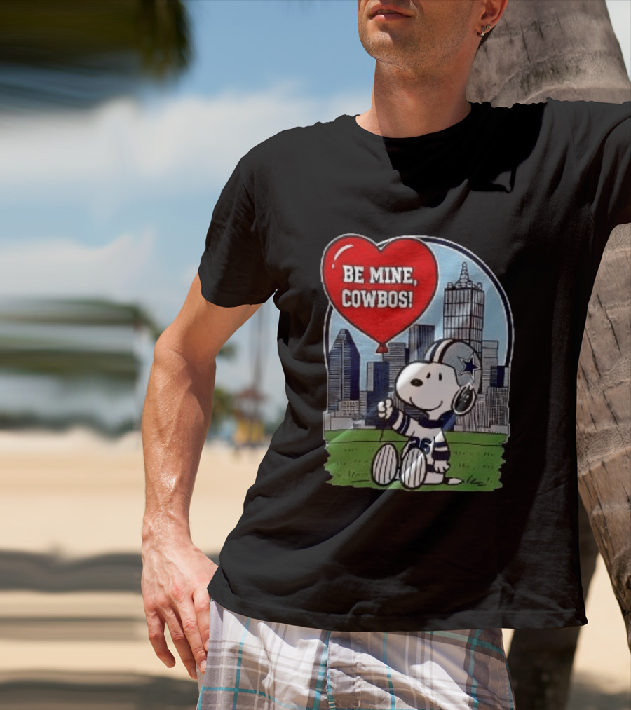Dallas Cowboys Snoopy Be Mine Valentine 2026 Skyline T-Shirt