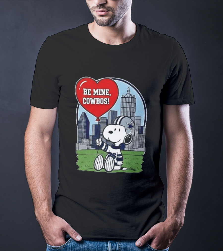 Dallas Cowboys Snoopy Be Mine Valentine 2026 Skyline T-Shirt