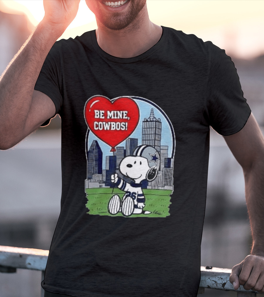 Dallas Cowboys Snoopy Be Mine Valentine 2026 Skyline T-Shirt