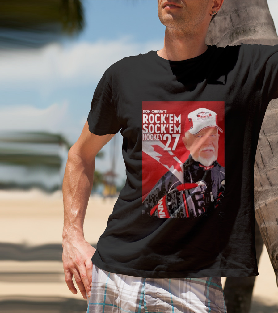 Don Cherry's Rock'em Sock'em Hockey 27 Maple Leaf Hat And Gloves Canada T-Shirt