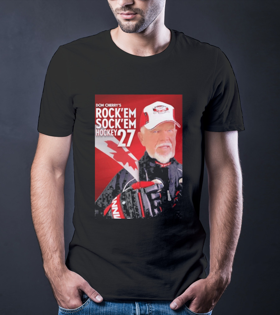 Don Cherry's Rock'em Sock'em Hockey 27 Maple Leaf Hat And Gloves Canada T-Shirt