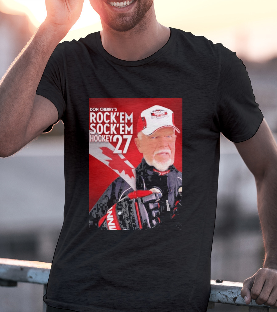 Don Cherry's Rock'em Sock'em Hockey 27 Maple Leaf Hat And Gloves Canada T-Shirt