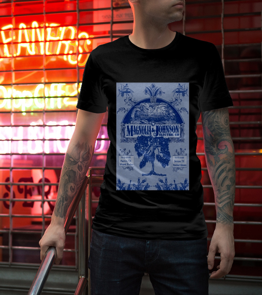 Magnolia And Johnson Electric Co Austin TX Wizard Rodeo Denton TX Rubber Gloves Dec 5 6 2026 T-Shirt