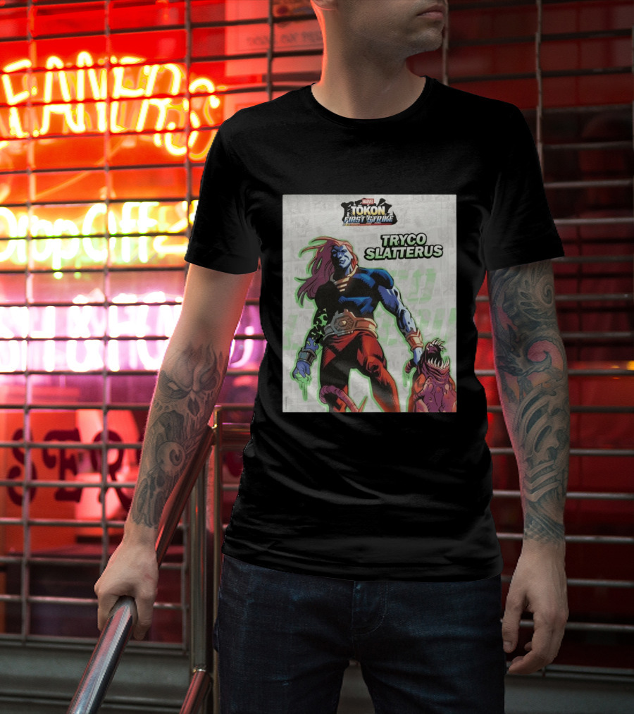 Marvel Tokon First Strike Tryco Slatterus Character With Creature T-Shirt