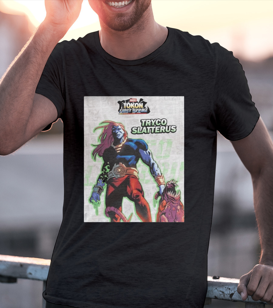 Marvel Tokon First Strike Tryco Slatterus Character With Creature T-Shirt