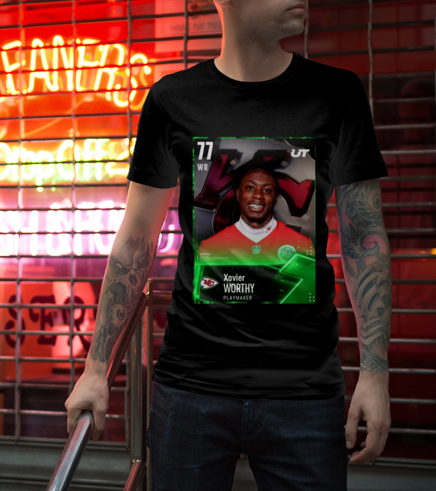 Xavier Worthy Kansas City Chiefs WR 77 Playmaker UT NFL T-Shirt