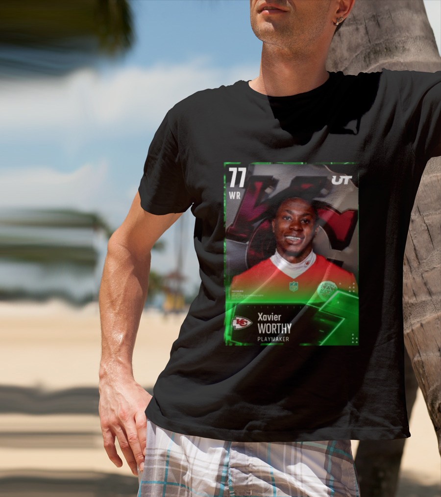 Xavier Worthy Kansas City Chiefs WR 77 Playmaker UT NFL T-Shirt