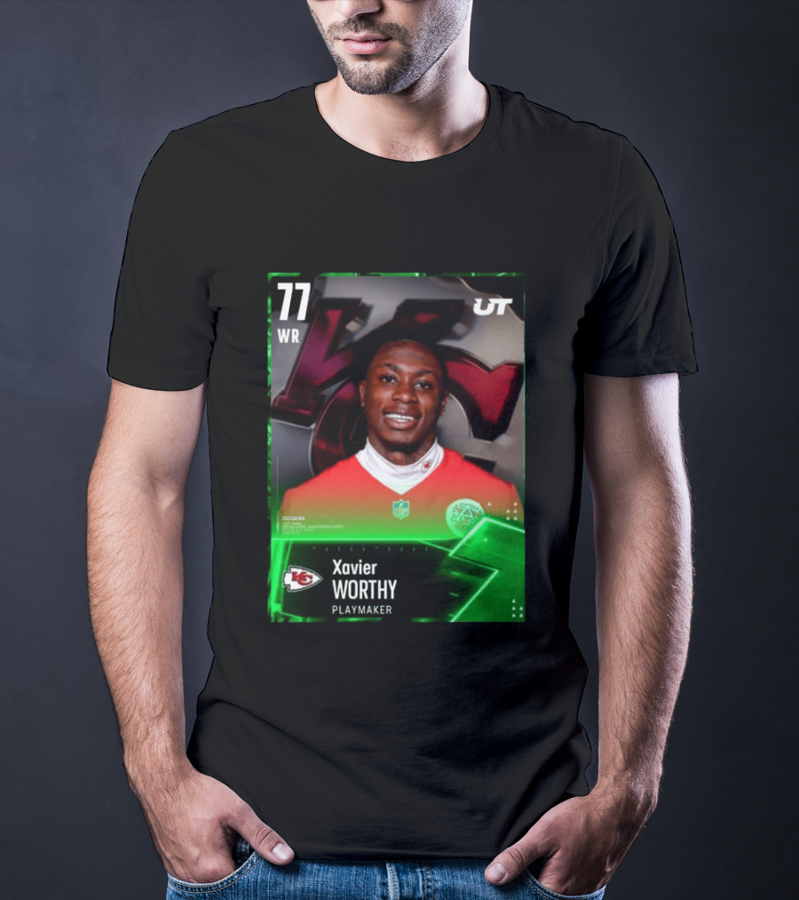 Xavier Worthy Kansas City Chiefs WR 77 Playmaker UT NFL T-Shirt