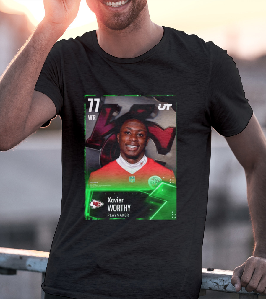 Xavier Worthy Kansas City Chiefs WR 77 Playmaker UT NFL T-Shirt