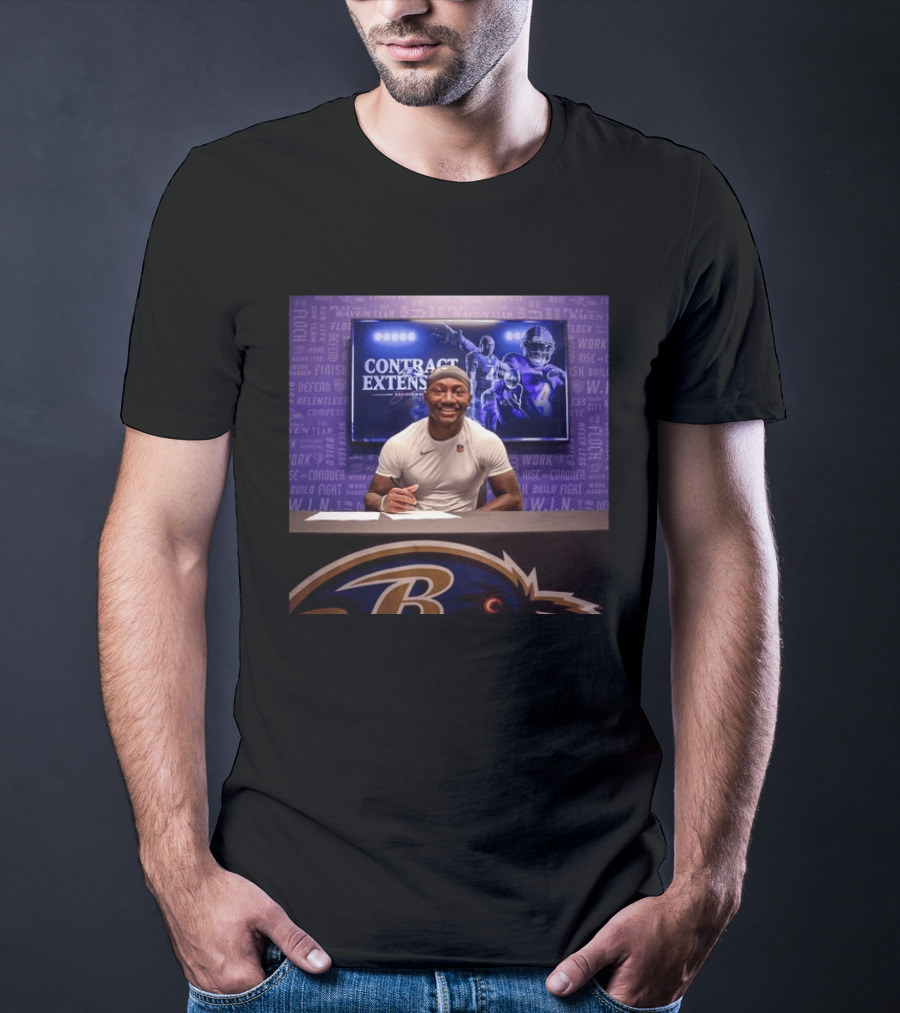 Zay Flowers Contract Extension Baltimore Ravens Football Player Signing NFL Deal T-Shirt