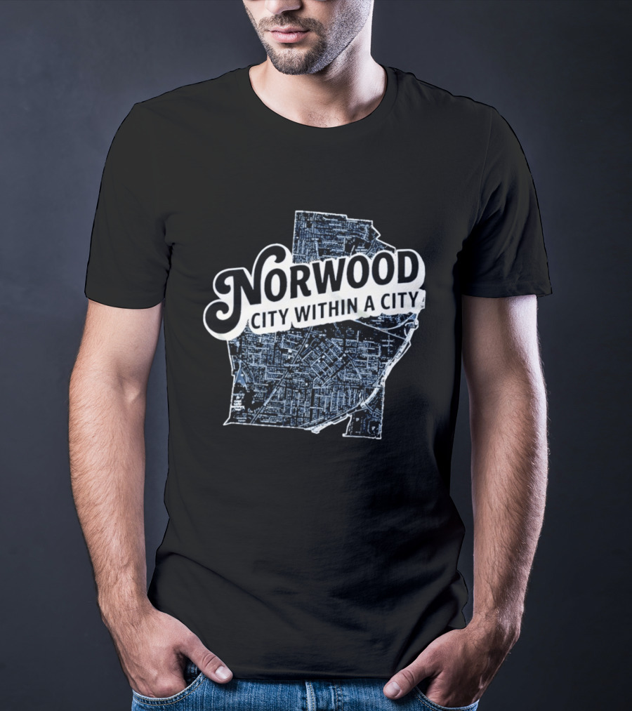 Norwood City Within A City Map T-Shirt
