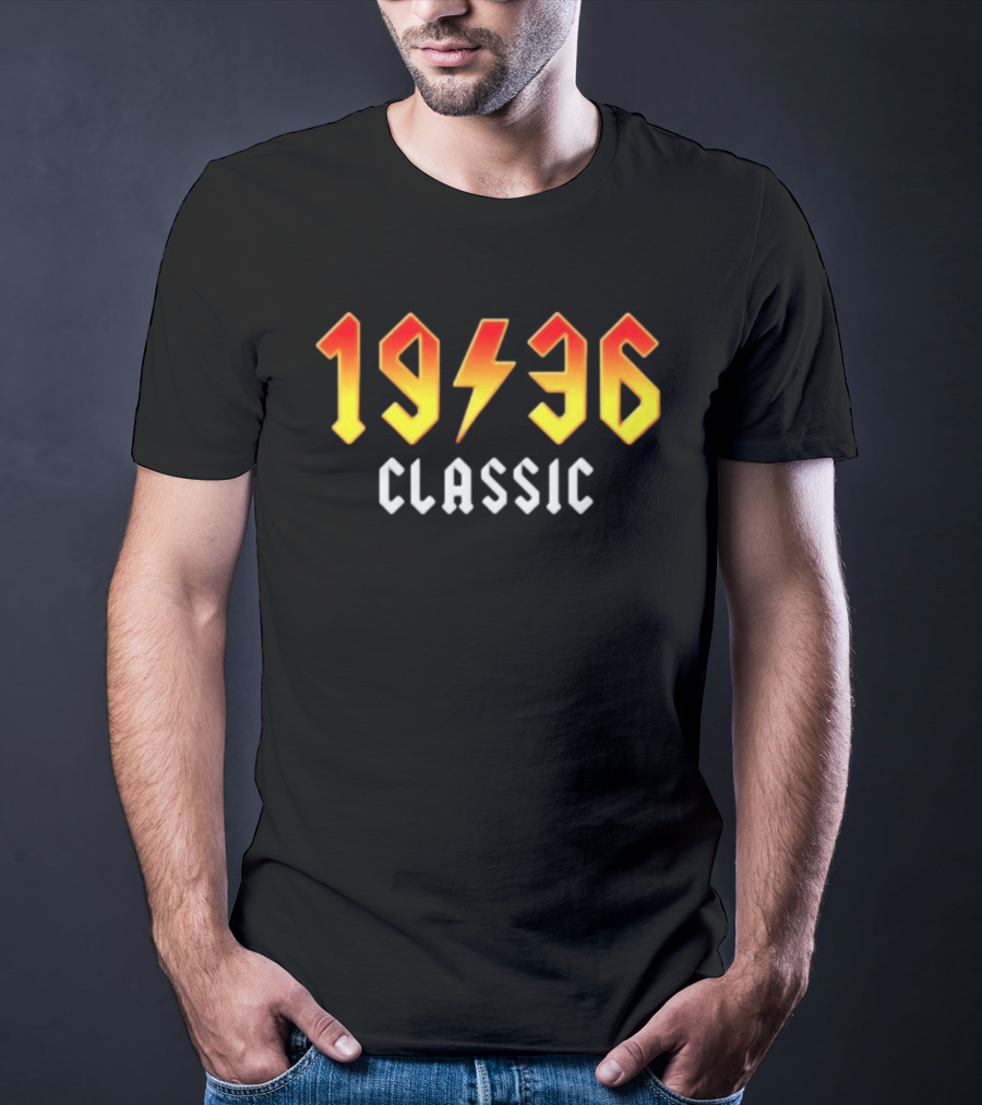 Original 90th Birthday Classic 1936 Rock Band Lightning Bolt T-Shirt