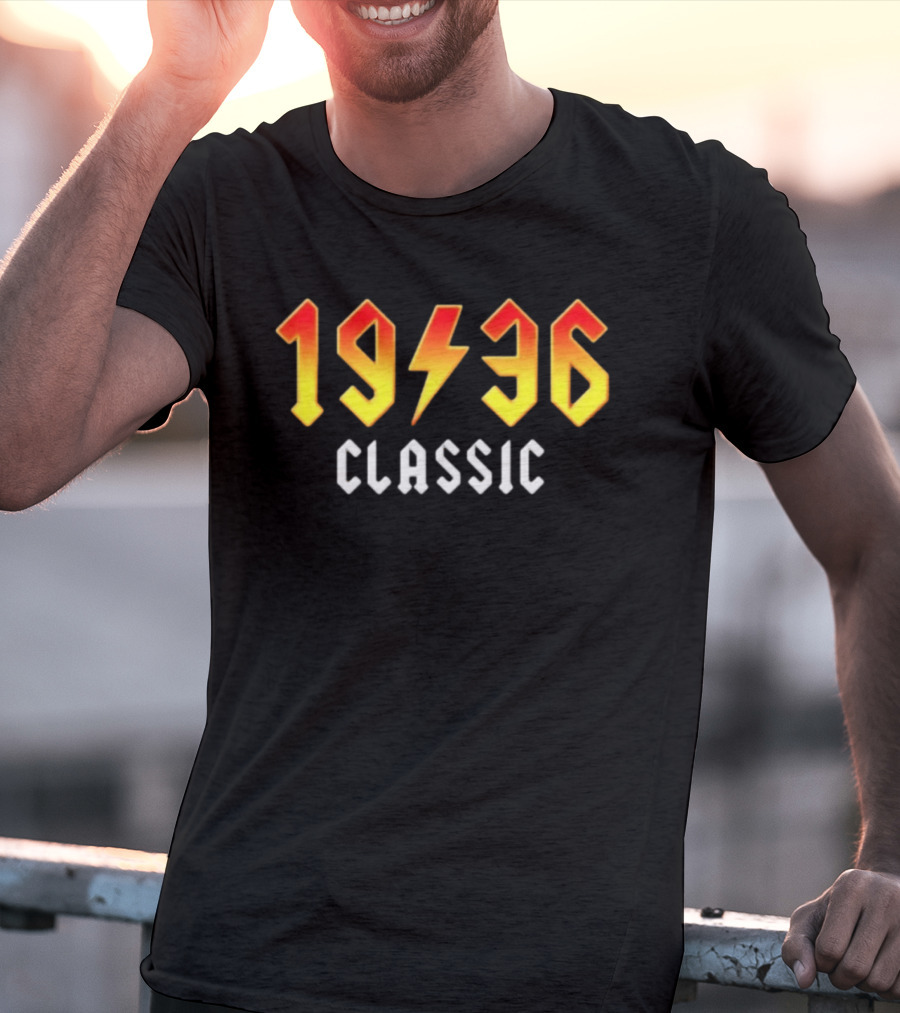 Original 90th Birthday Classic 1936 Rock Band Lightning Bolt T-Shirt