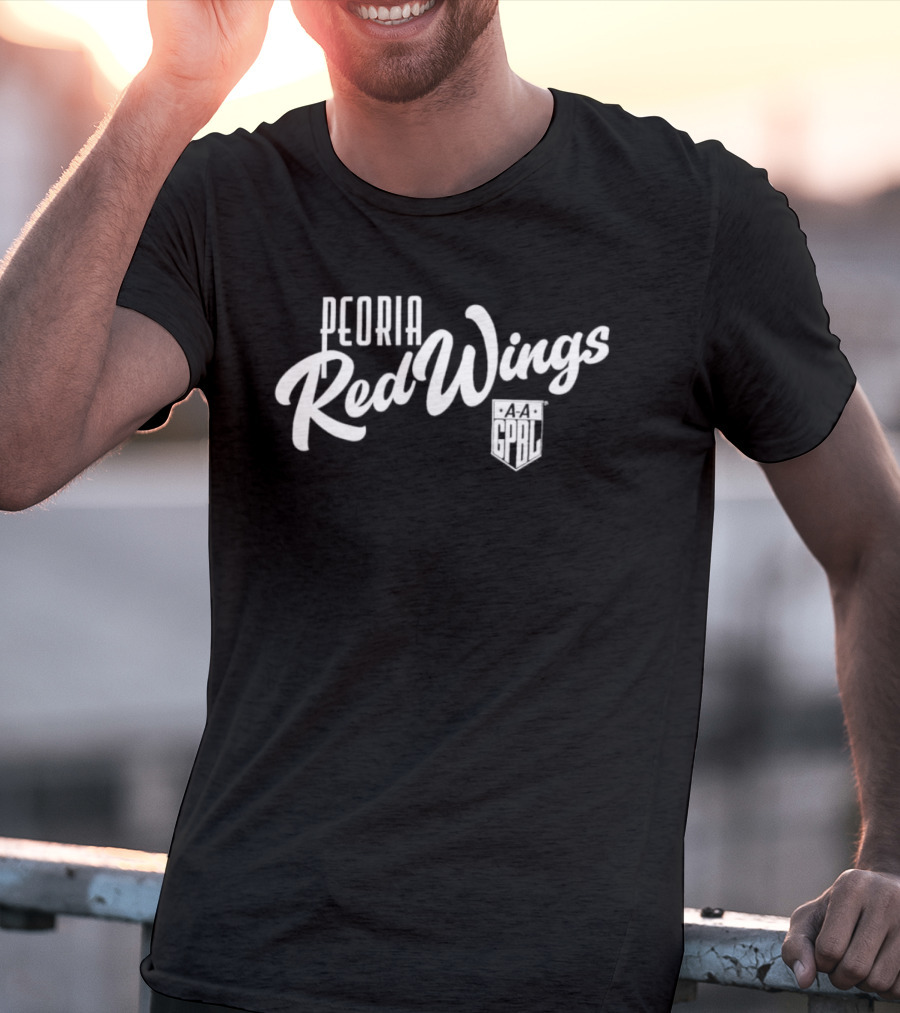 Peoria Red Wings AAGPBL Retro Baseball Team Logo All American Girls Professional League T-Shirt