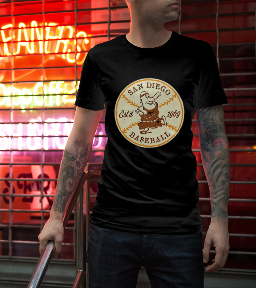 San Diego Padres Swinging Friar Est’d 1969 T-Shirt