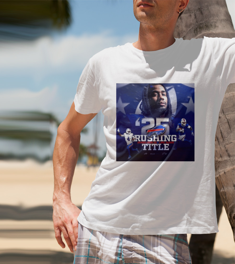 25 Rushing Buffalo Football James Cook III 1621 Yards Title T-Shirt