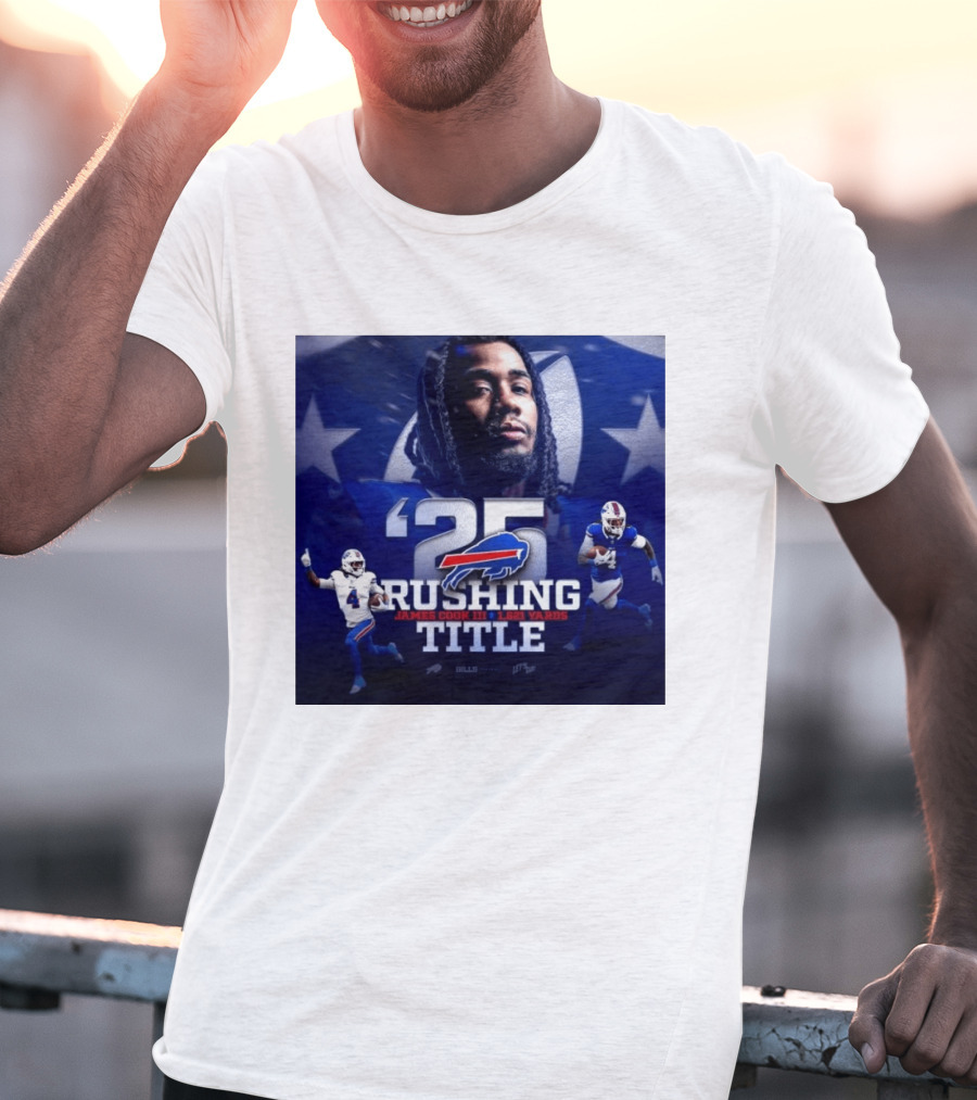 25 Rushing Buffalo Football James Cook III 1621 Yards Title T-Shirt