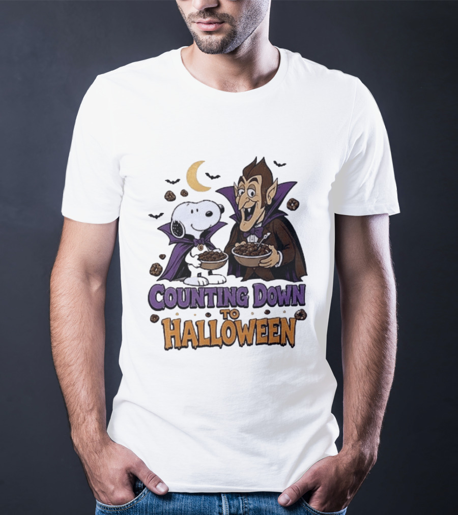 Peanuts Snoopy And Dracula Counting Down To Halloween T-Shirt