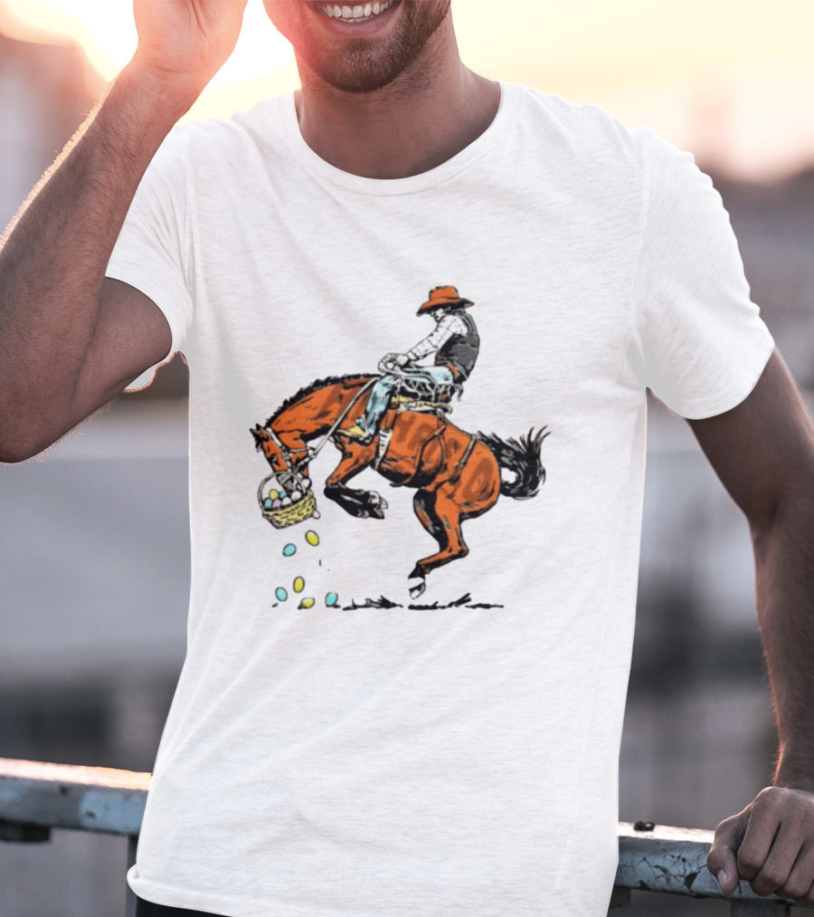 Cowboy Horse Easter Egg Basket Riding 2026 T-Shirt
