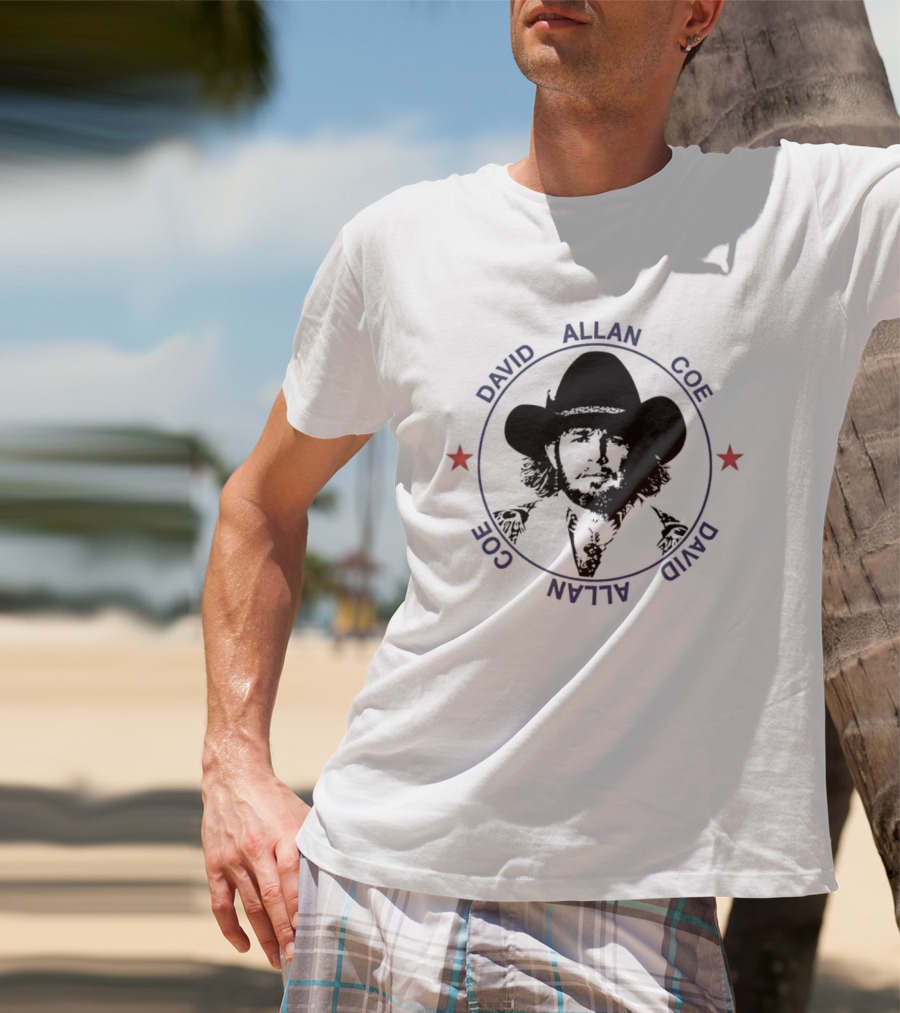 David Allan Coe Country Music Legend Vintage Cowboy Hat T-Shirt