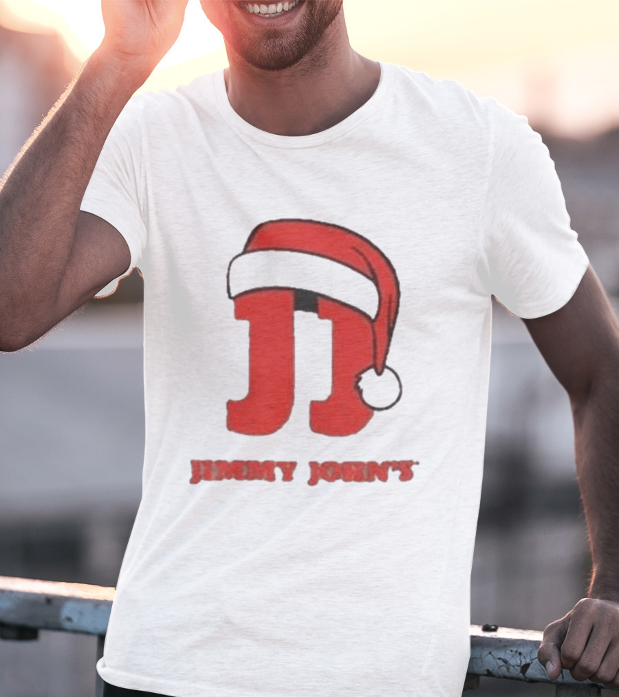 Jimmy John's Festive Santa Hat Christmas T-Shirt