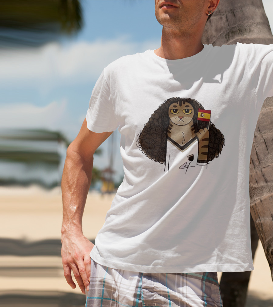 Marc Cucurella Cat Holding Spain Flag FC Barcelona T-Shirt
