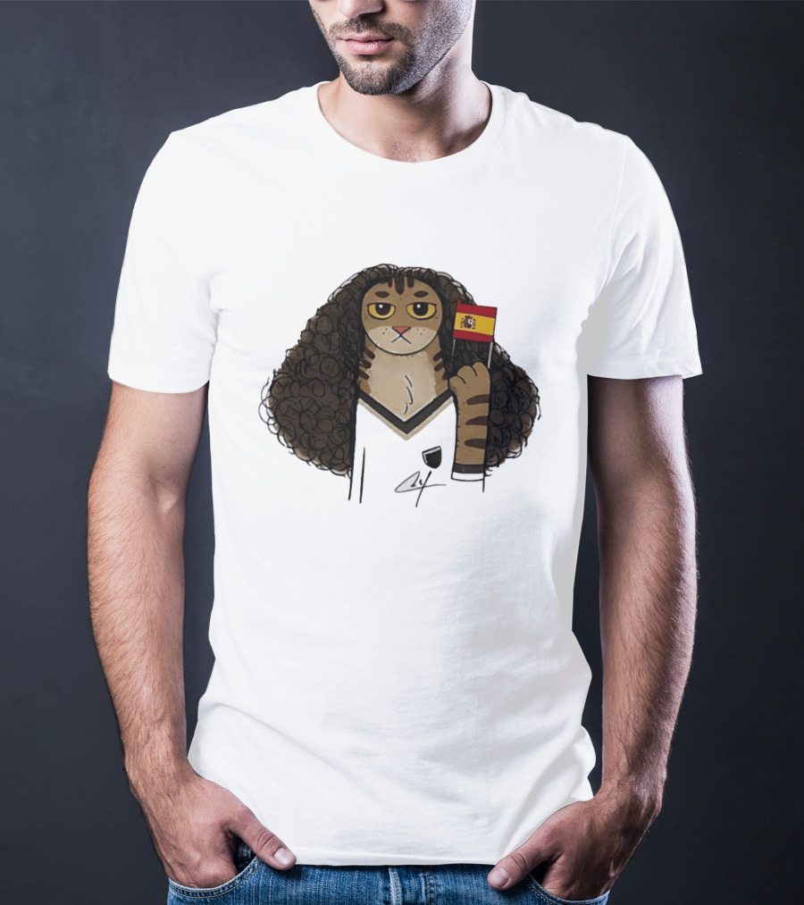 Marc Cucurella Cat Holding Spain Flag FC Barcelona T-Shirt