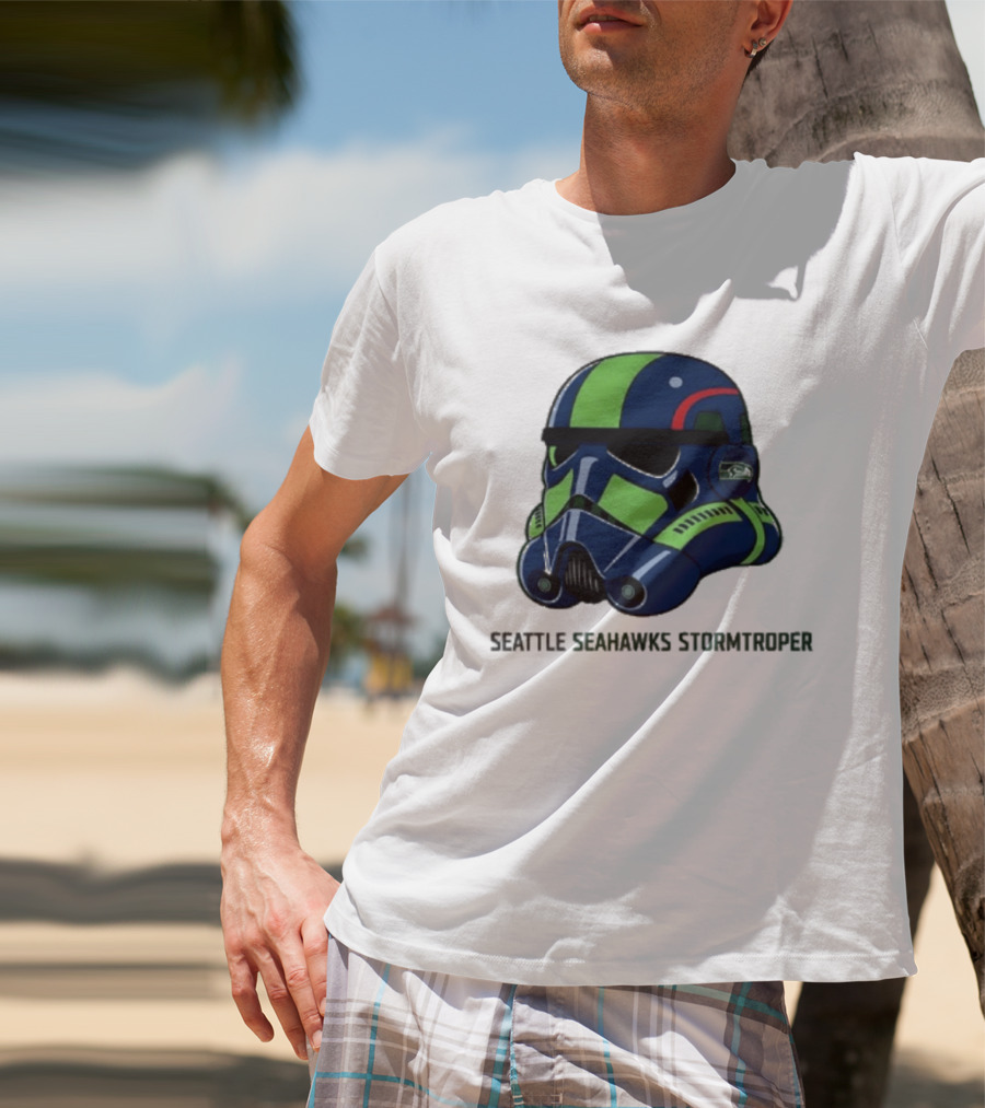 Seattle Seahawks Stormtrooper Game Day Galactic Helmet T-Shirt