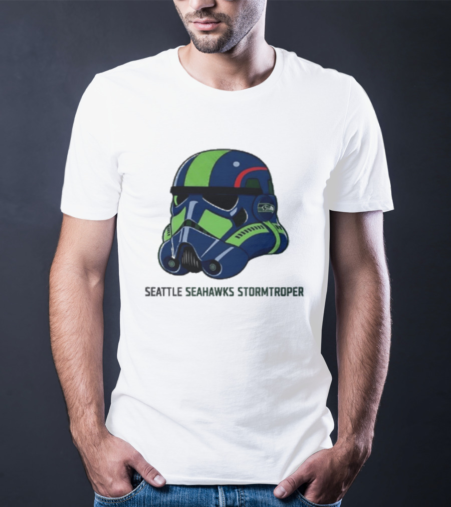 Seattle Seahawks Stormtrooper Game Day Galactic Helmet T-Shirt